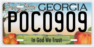 GA license plate POC0909