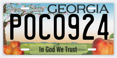 GA license plate POC0924