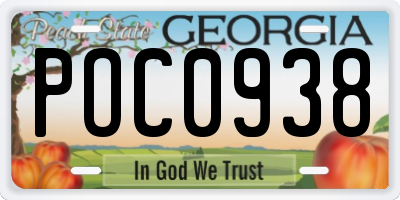 GA license plate POC0938