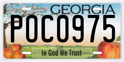 GA license plate POC0975