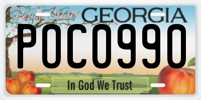 GA license plate POC0990