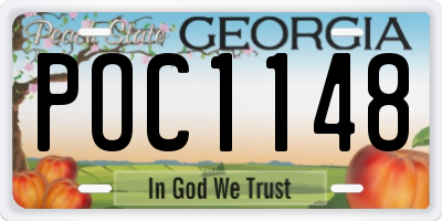 GA license plate POC1148