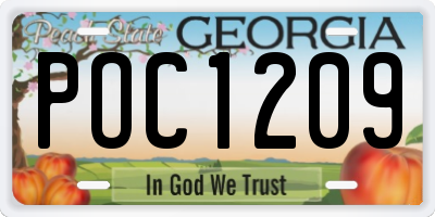 GA license plate POC1209