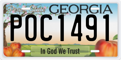 GA license plate POC1491