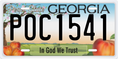 GA license plate POC1541