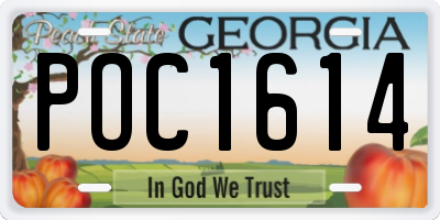 GA license plate POC1614