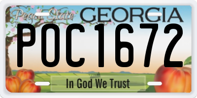 GA license plate POC1672