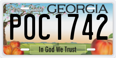 GA license plate POC1742