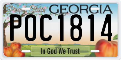 GA license plate POC1814