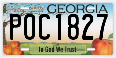 GA license plate POC1827