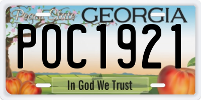 GA license plate POC1921