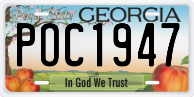 GA license plate POC1947