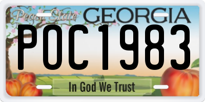 GA license plate POC1983