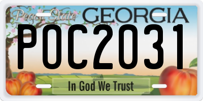GA license plate POC2031
