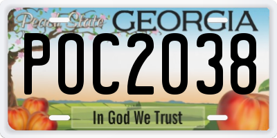 GA license plate POC2038