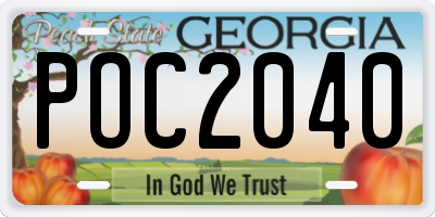 GA license plate POC2040