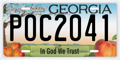 GA license plate POC2041