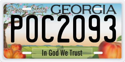 GA license plate POC2093