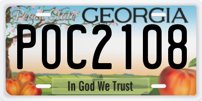 GA license plate POC2108