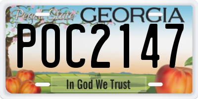 GA license plate POC2147