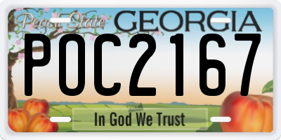 GA license plate POC2167