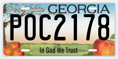 GA license plate POC2178