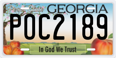 GA license plate POC2189