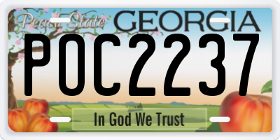 GA license plate POC2237