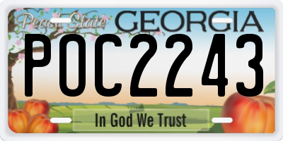 GA license plate POC2243