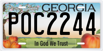 GA license plate POC2244