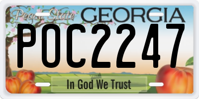 GA license plate POC2247