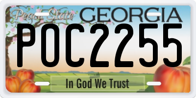 GA license plate POC2255