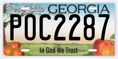 GA license plate POC2287