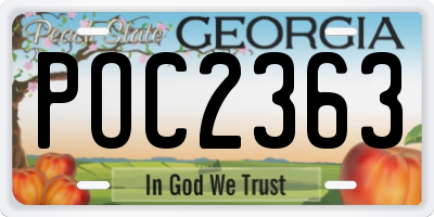 GA license plate POC2363