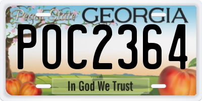 GA license plate POC2364