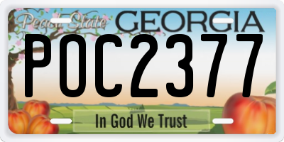 GA license plate POC2377