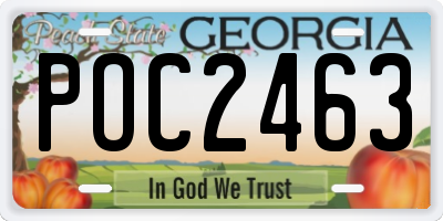 GA license plate POC2463