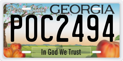 GA license plate POC2494