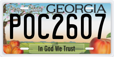 GA license plate POC2607