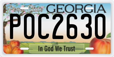 GA license plate POC2630