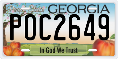 GA license plate POC2649