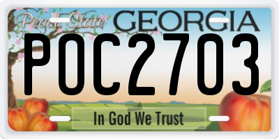 GA license plate POC2703