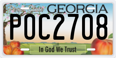 GA license plate POC2708