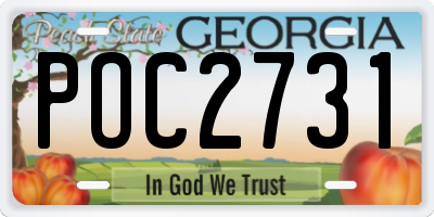 GA license plate POC2731