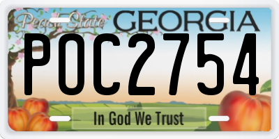 GA license plate POC2754