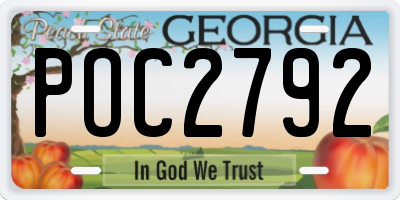 GA license plate POC2792