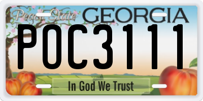 GA license plate POC3111
