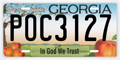 GA license plate POC3127