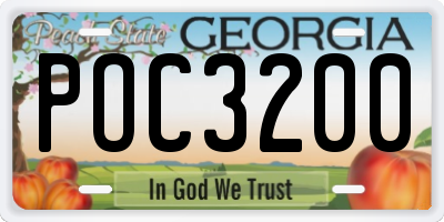 GA license plate POC3200