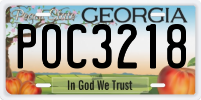 GA license plate POC3218
